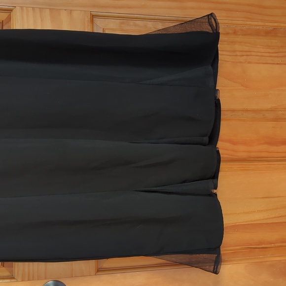 Julian Taylor Formal Flare Mesh Panel Hem Dress 16 Black - Picture 5 of 16